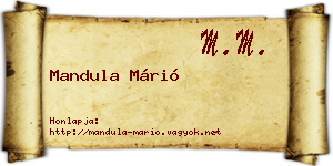 Mandula Márió névjegykártya